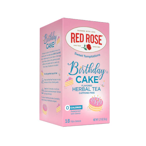 Red Rose Birthday Cake Tea - 18ct