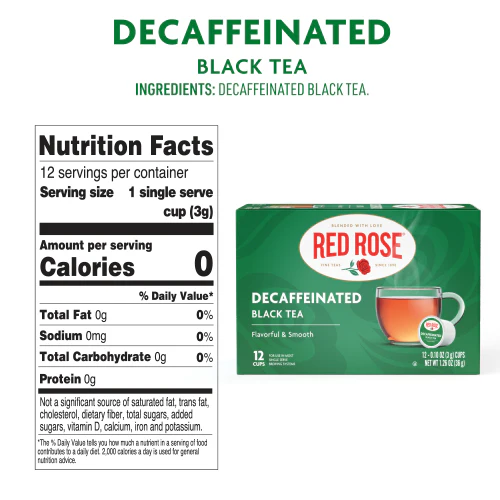Red Rose Decaf Black Tea Single Serve Cups - 12ct - Image 3