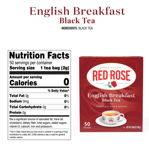 Red Rose English Breakfast Tea - 50ct - Image 3