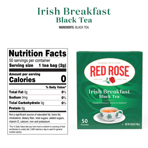 Red Rose Irish Breakfast Tea 50ct - Image 3