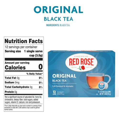Red Rose Original Black Tea Single Serve Pods - 12ct - Image 3