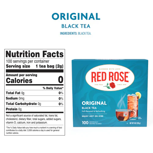 Red Rose Original Black Tea - 100ct Black Tea Bags - Envelope - Image 3