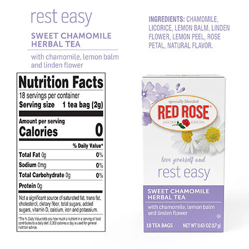 Red Rose Sweet Chamomile Herbal Tea - 18ct - Image 3
